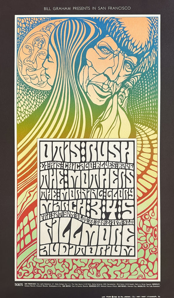 Otis Rush, The Mothers by Wes Wilson (BG-53-1) - Original Vintage Poster