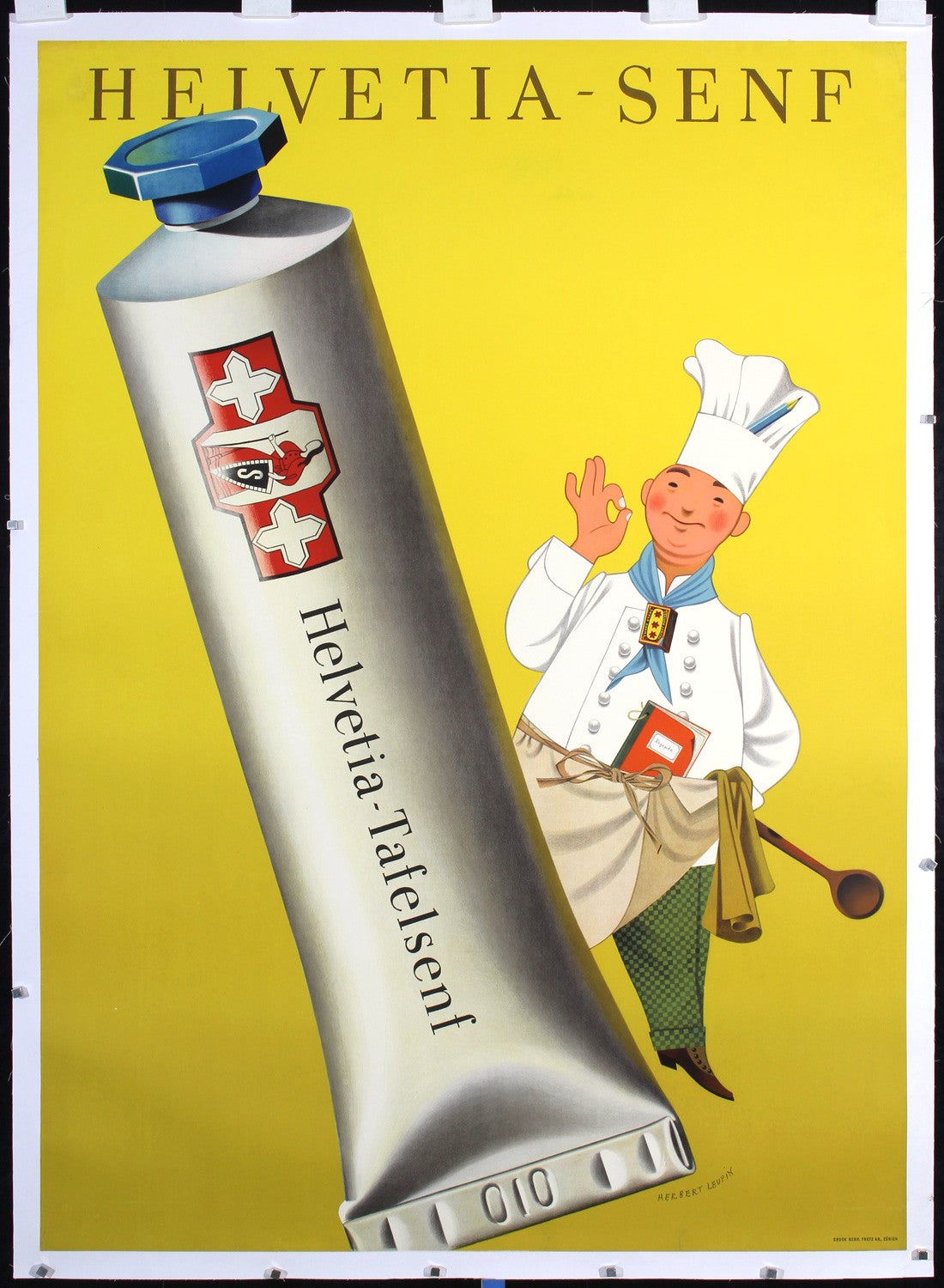 Helvetia-Senf Mustard by Herbert Leupin - Original Vintage Poster