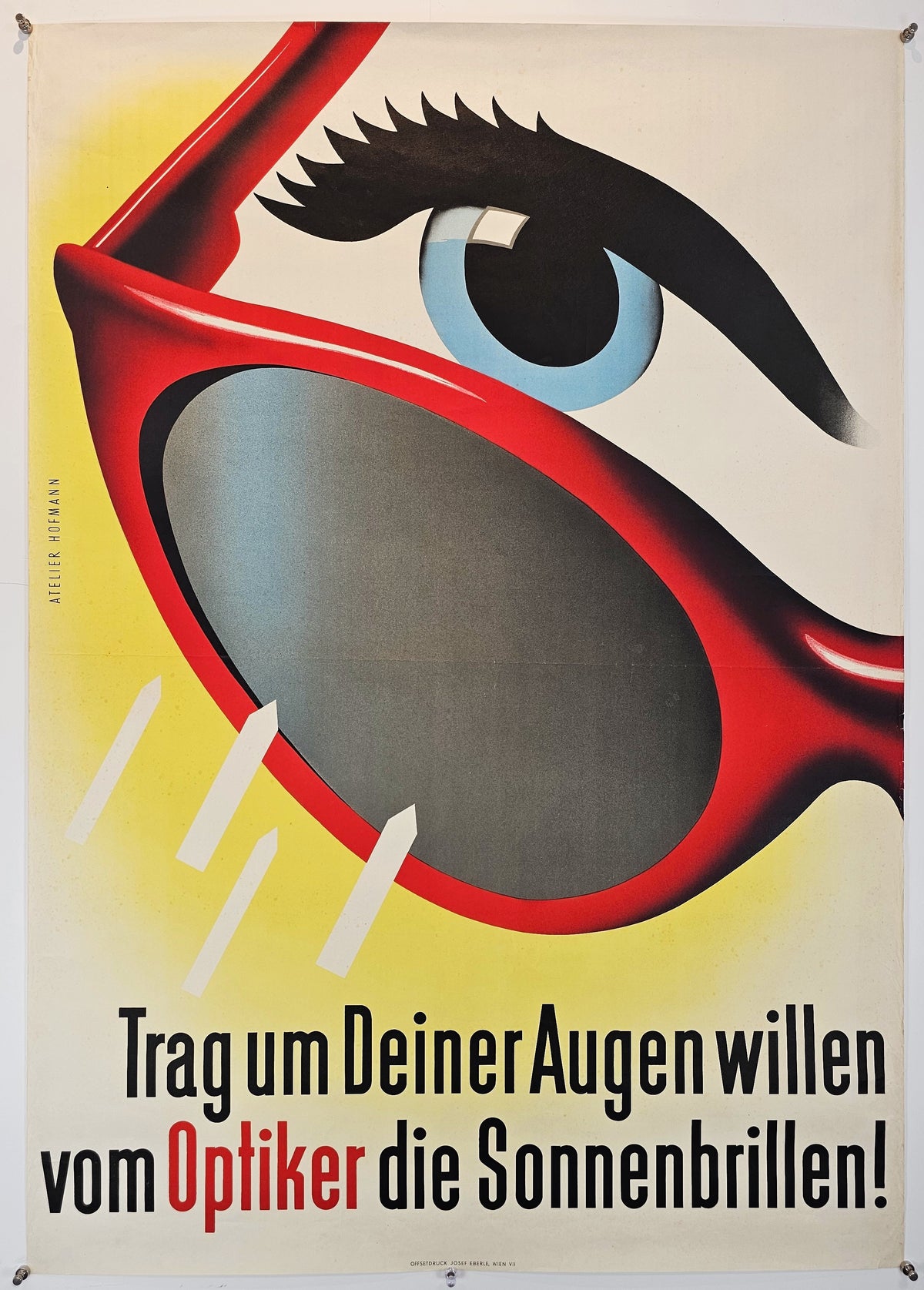 Protect Your Eyes, Austrian Public Health - Original Vintage Poster