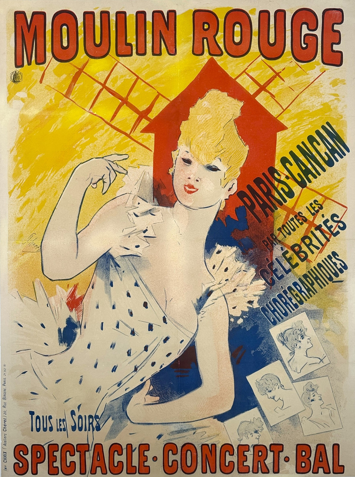 Moulin Rouge by Jules Chéret - Original Vintage Poster