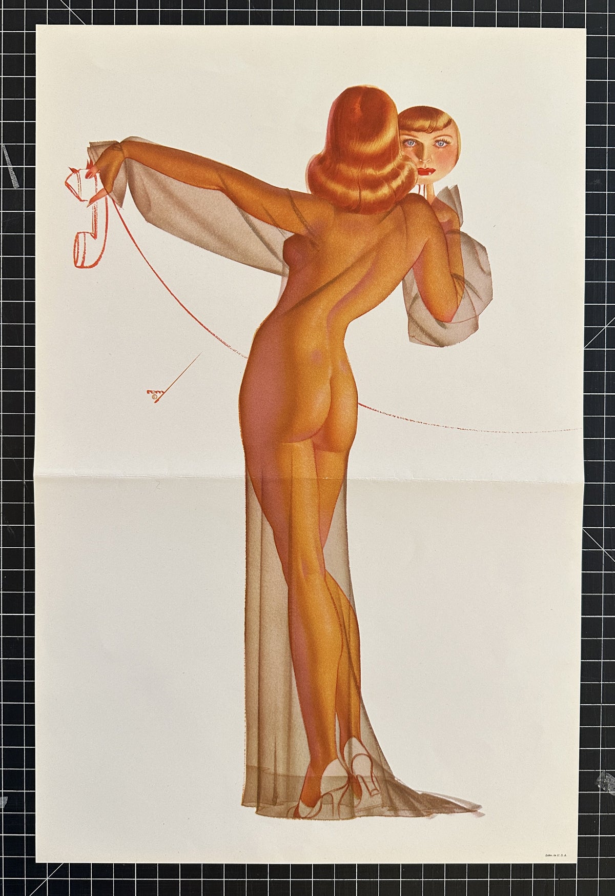 George Petty Pin-Up, Centerfold - Original Vintage Illustration