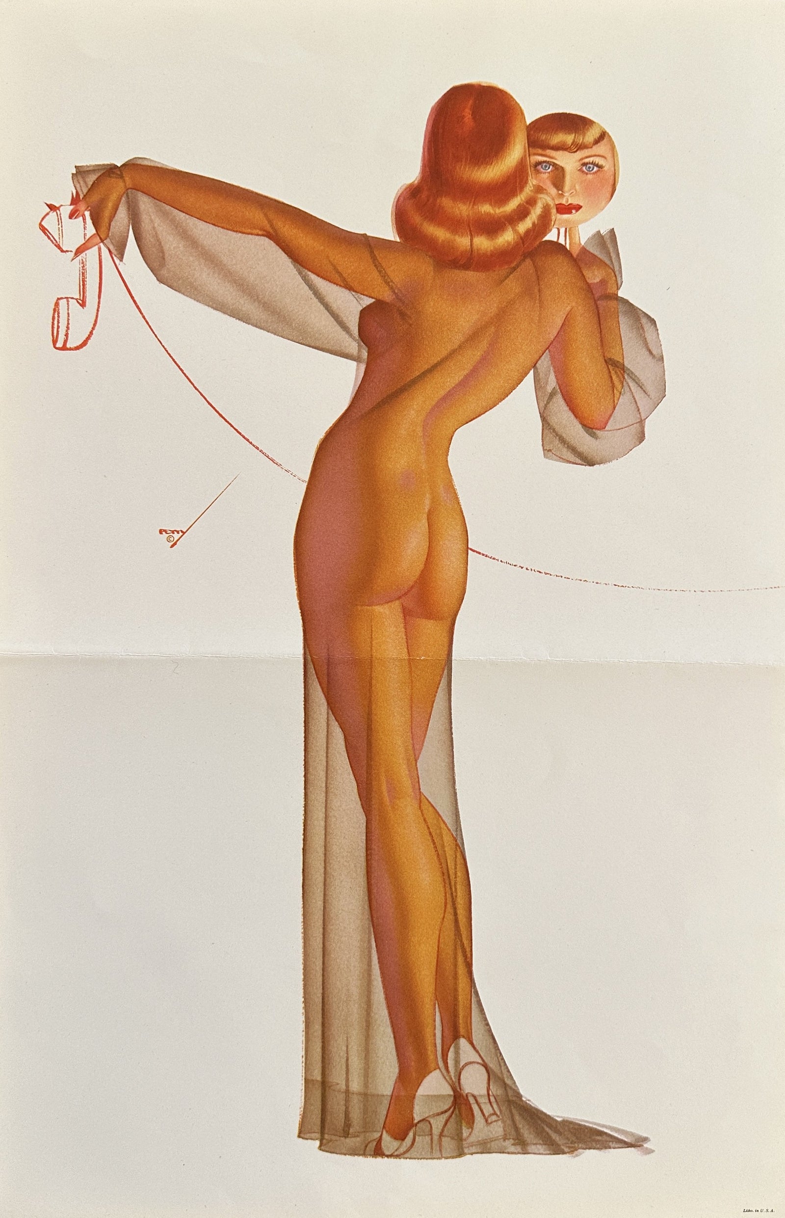 George Petty Pin-Up, Centerfold - Original Vintage Illustration