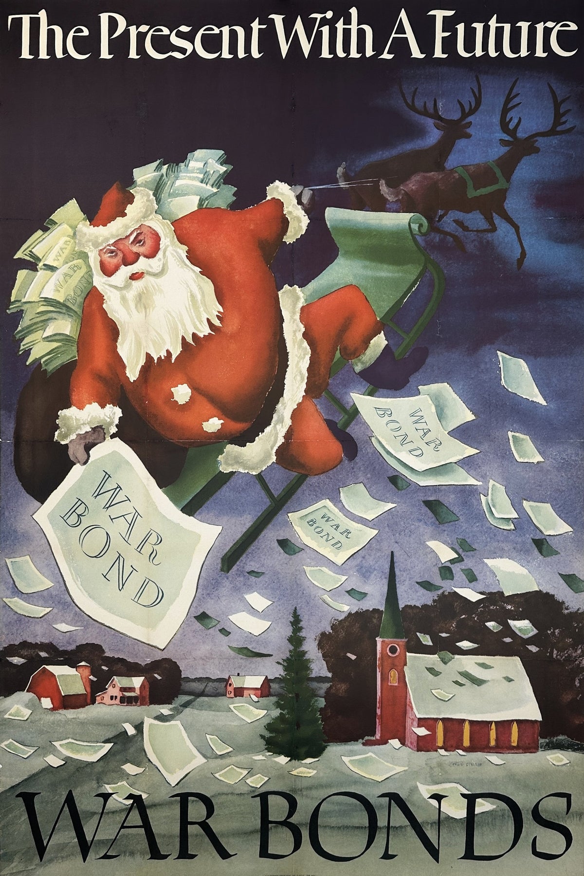 The Present with a Future, War Bonds - Original Vintage Poster