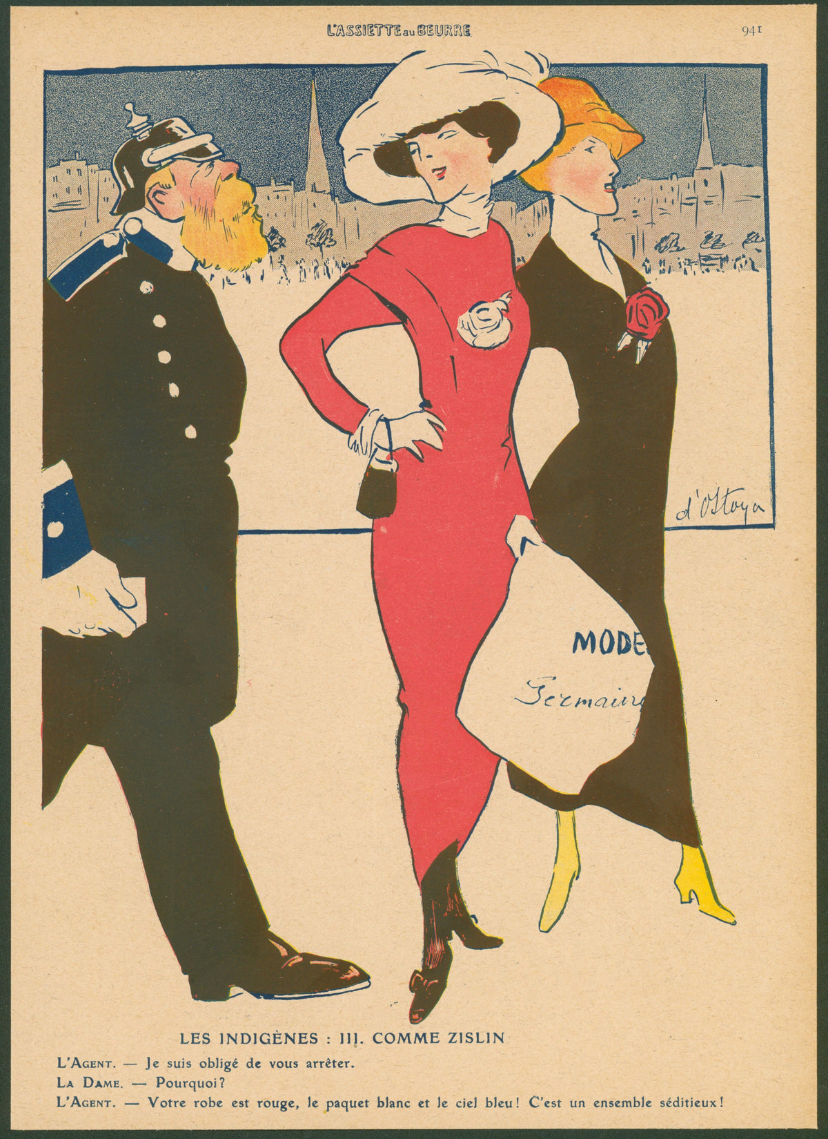 The Natives, L'Assiette au Beurre. - Original Vintage Illustration
