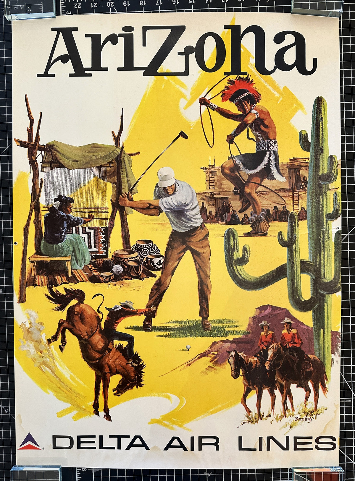 Visit Arizona, Delta Airlines - Original Vintage Poster