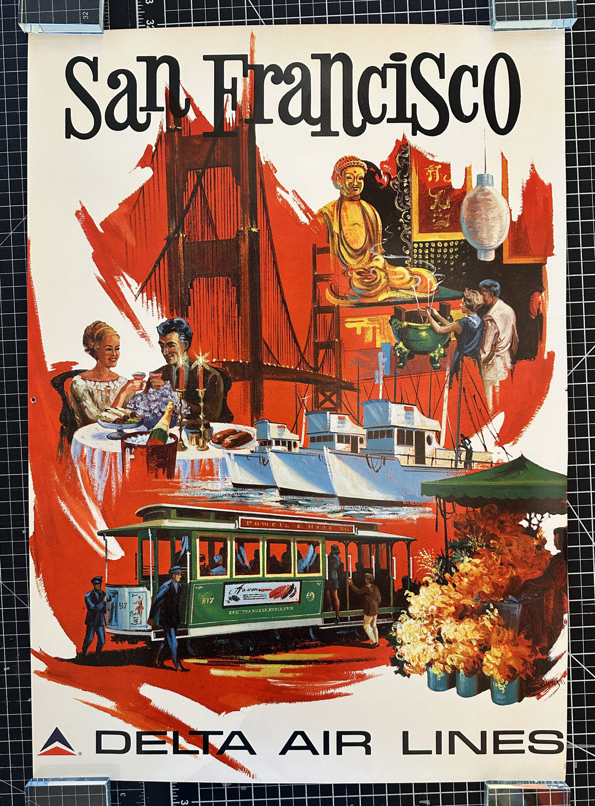 Visit San Francisco, Delta Airlines - Original Vintage Poster