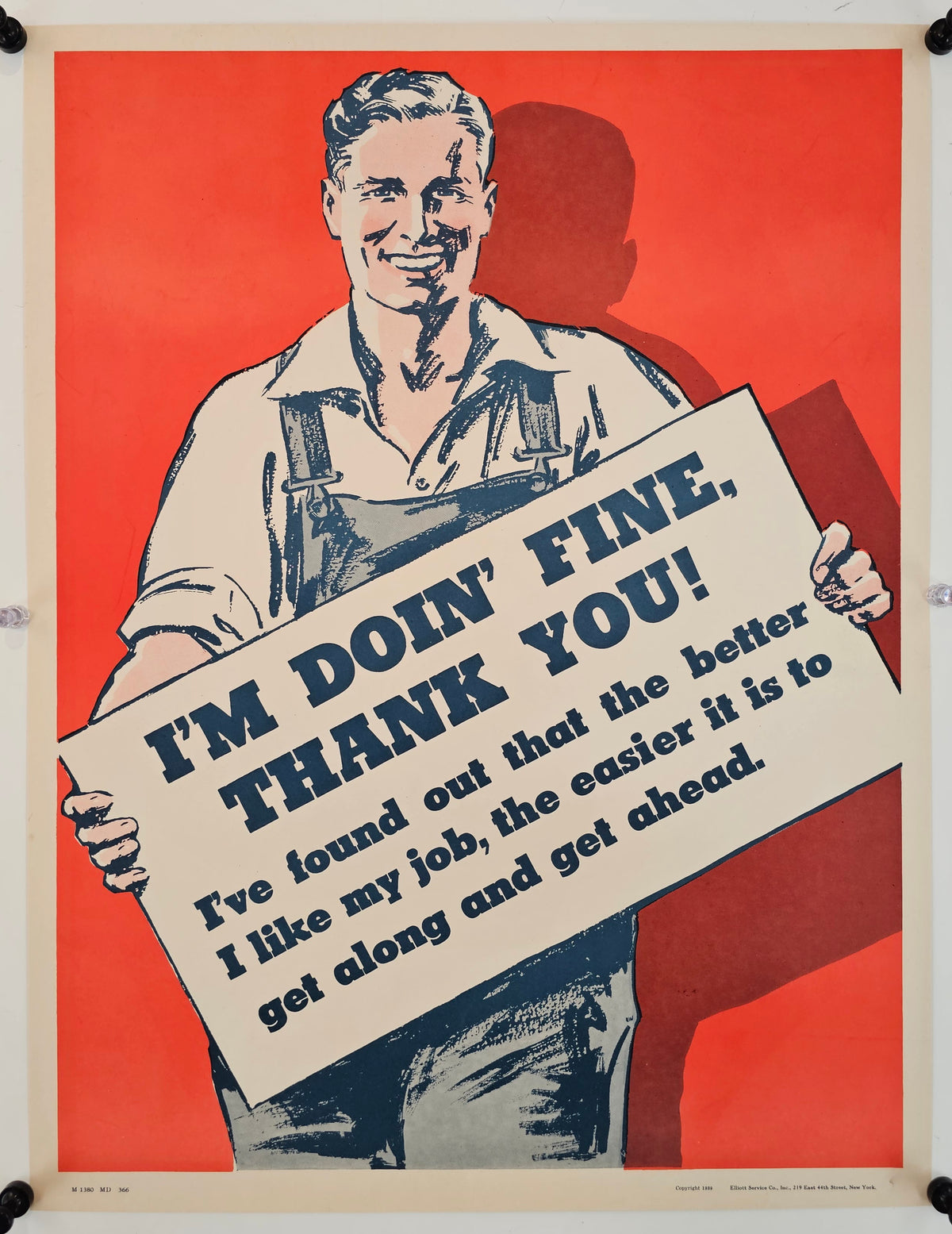 I'm Doin' Fine, Work Propaganda (WW2) - Original Vintage Poster