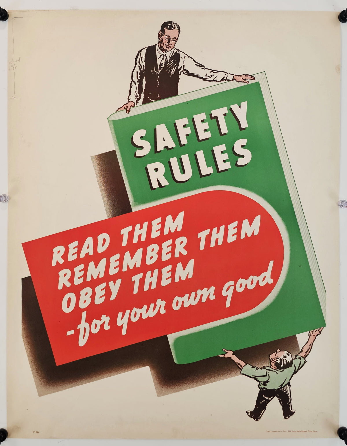 Safety Rules, Work Propaganda (WW2) - Original Vintage Poster