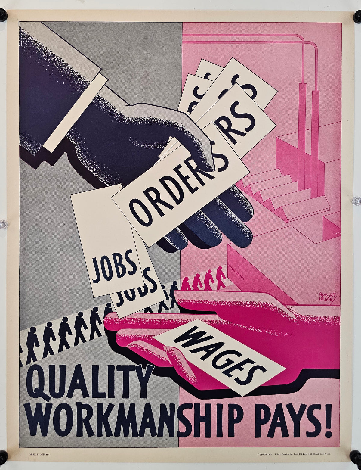 Quality Workmanship, Workplace Propaganda (WW2) - Original Vintage Poster