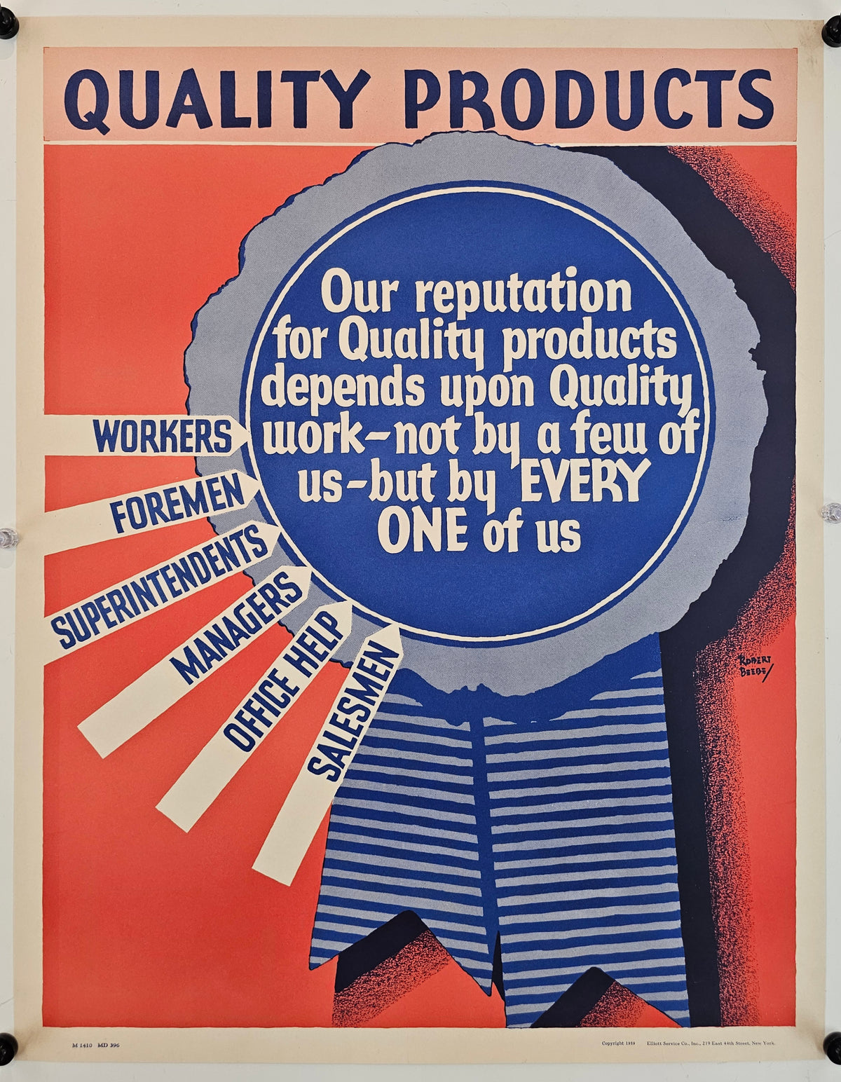 Quality Products, Work Propaganda (WW2) - Original Vintage Poster
