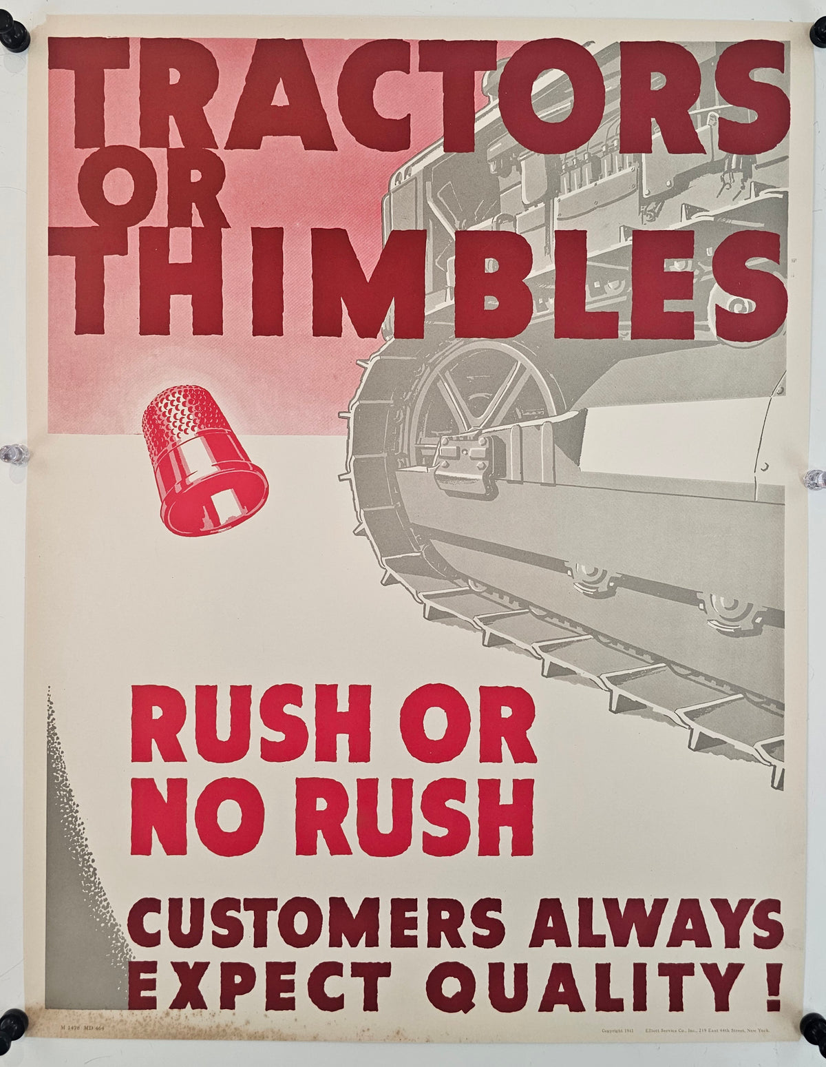 No Rush, Work Propaganda (WW2) - Original Vintage Poster