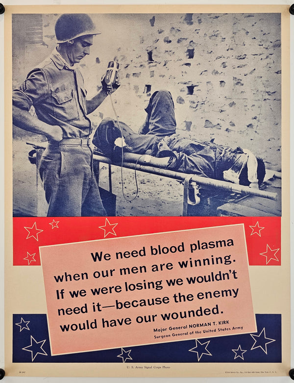 Blood Plasma, Work Propaganda (WW2) - Original Vintage Poster