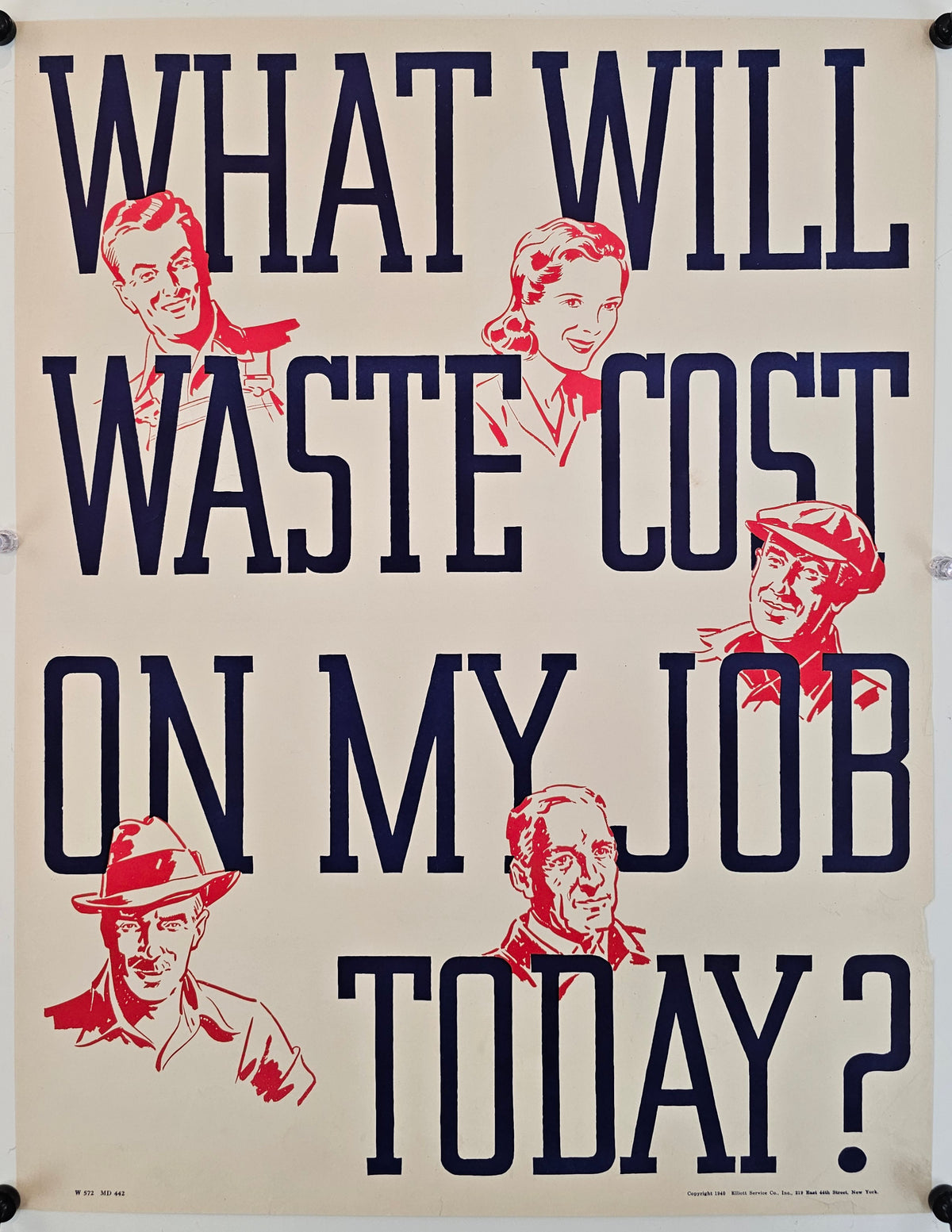 What Will Waste Cost, Work Propaganda, (WW2) - Original Vintage Poster
