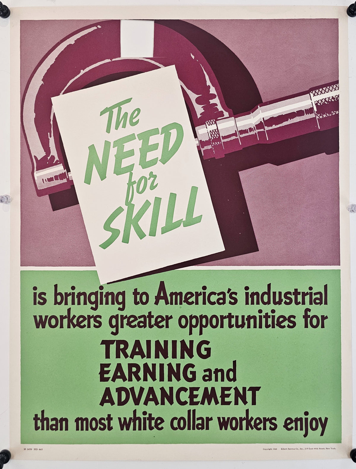 Need for Skill, Work Propaganda (WW2) - Original Vintage Poster