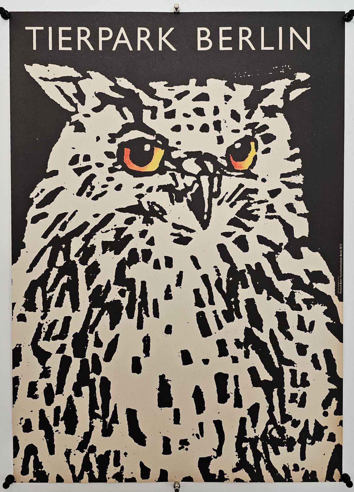 Berlin Zoo, Owl - Original Vintage Poster