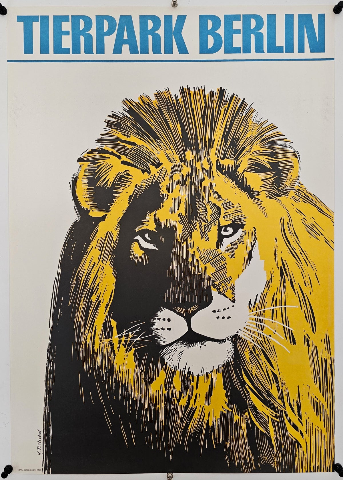 Berlin Zoo, Lion - Original Vintage Poster