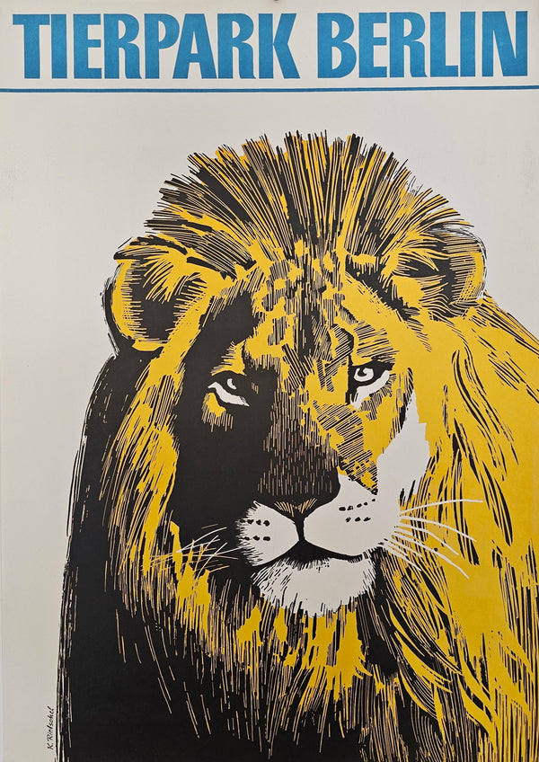 Berlin Zoo, Lion - Original Vintage Poster