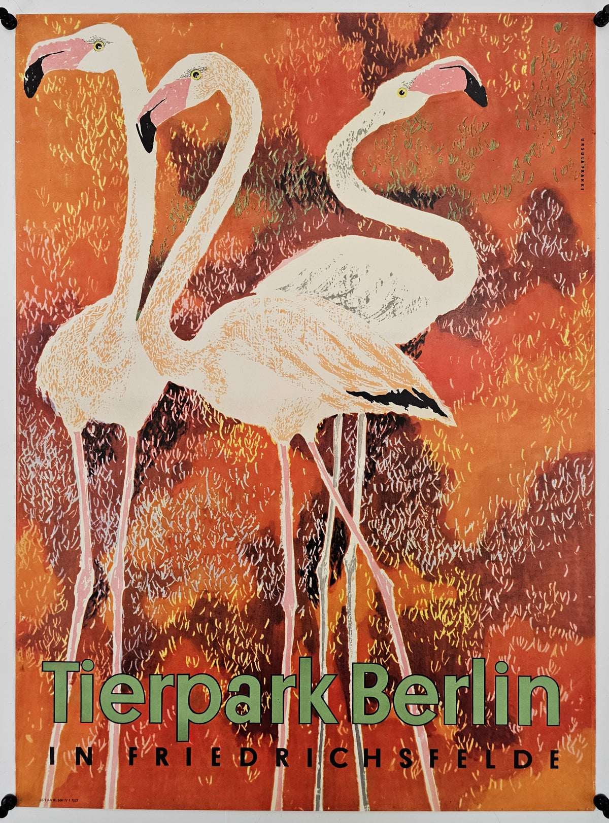 Berlin Zoo, Flamingos - Original Vintage Poster