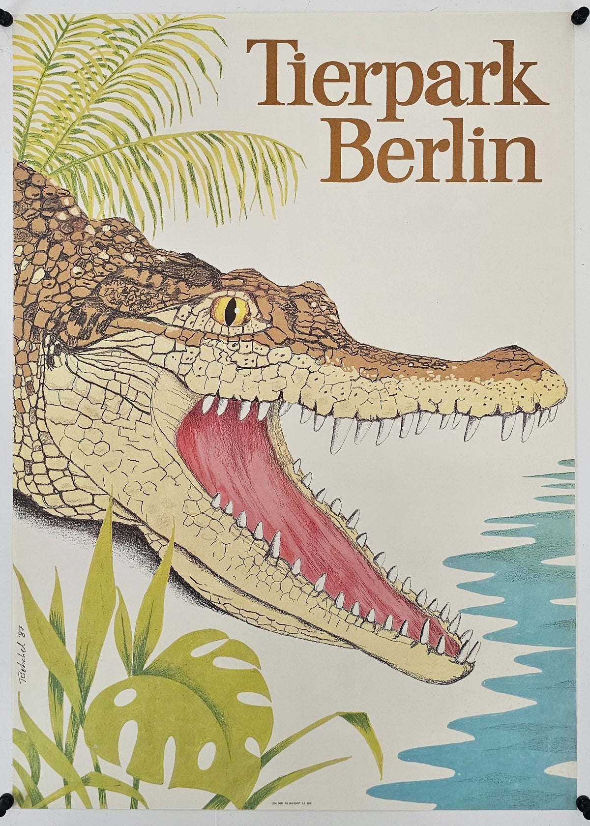 Berlin Zoo, Crocodile - Original Vintage Poster