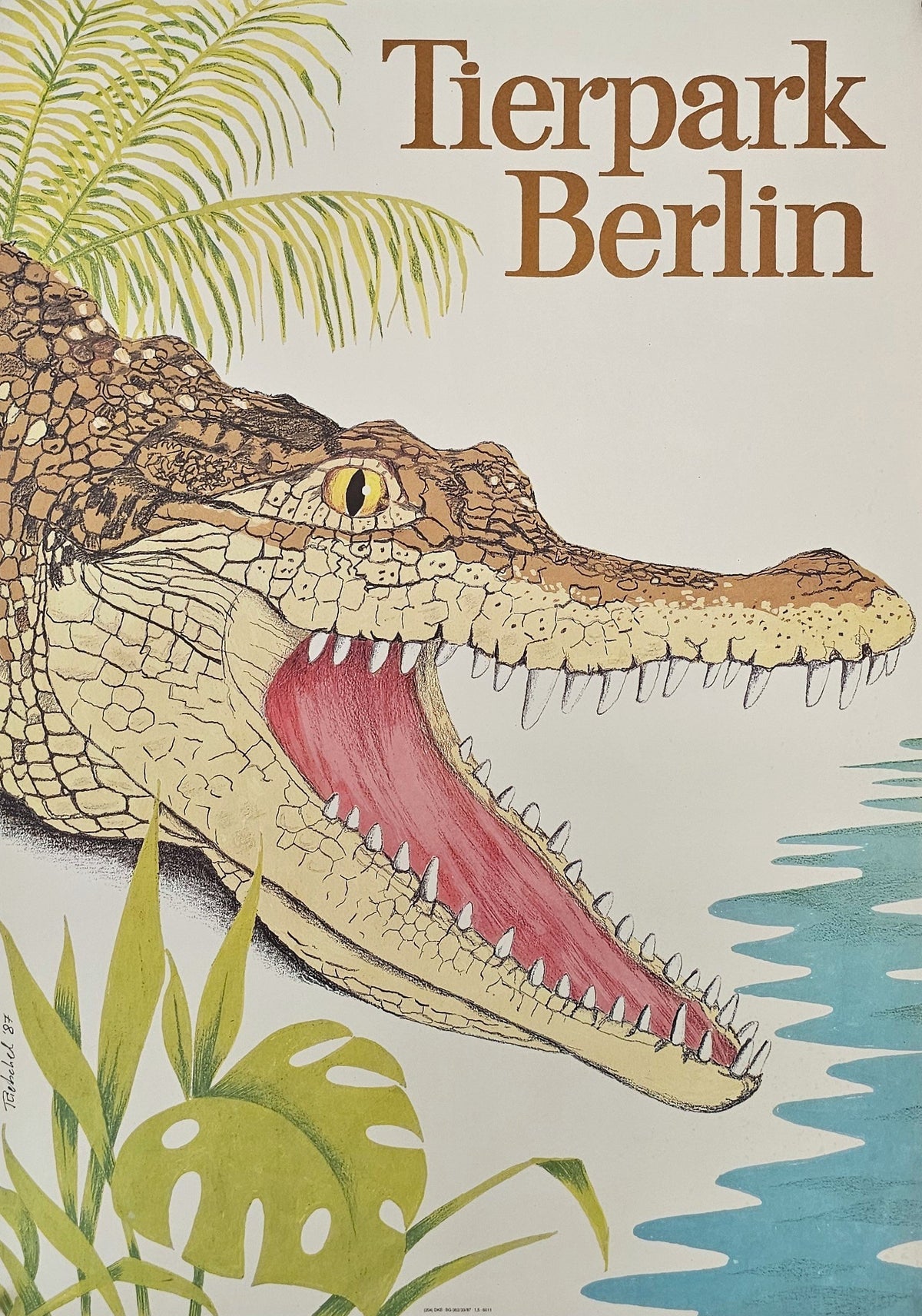 Berlin Zoo, Crocodile - Original Vintage Poster