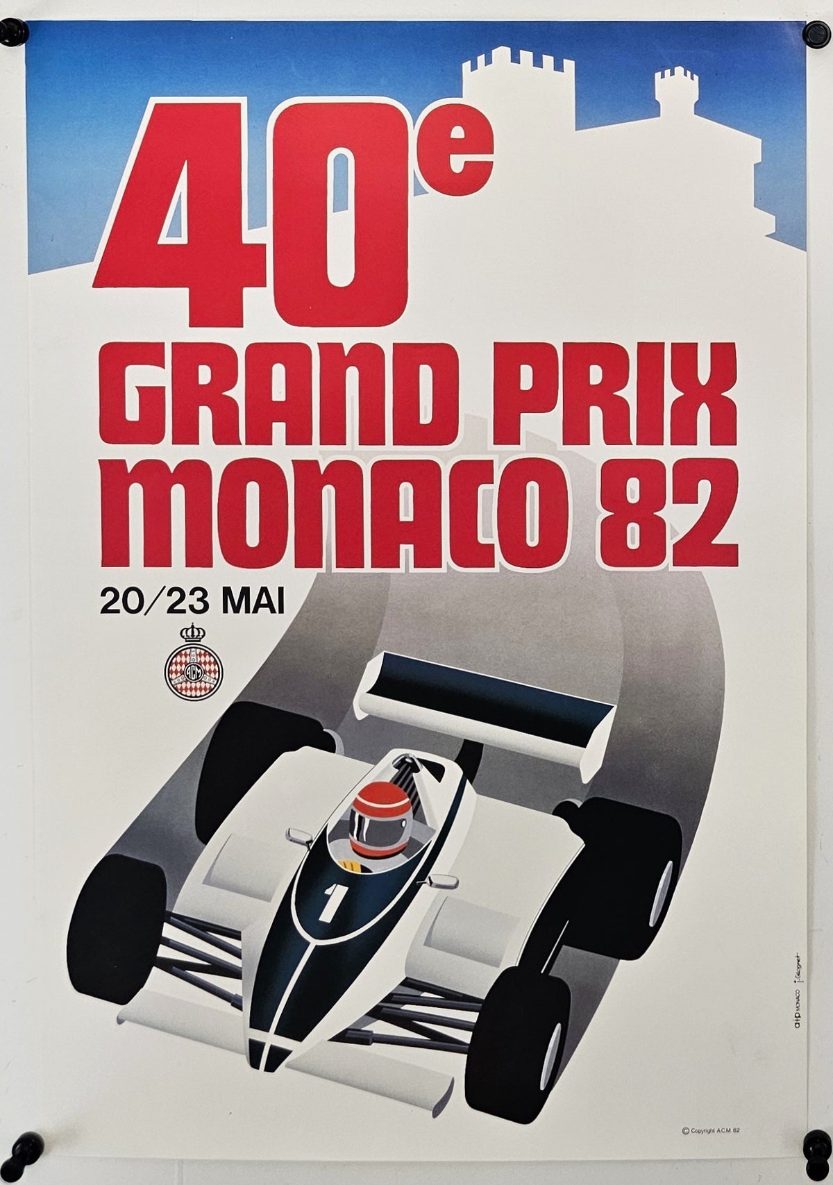 40e Grand Prix Monaco - Original Vintage Poster