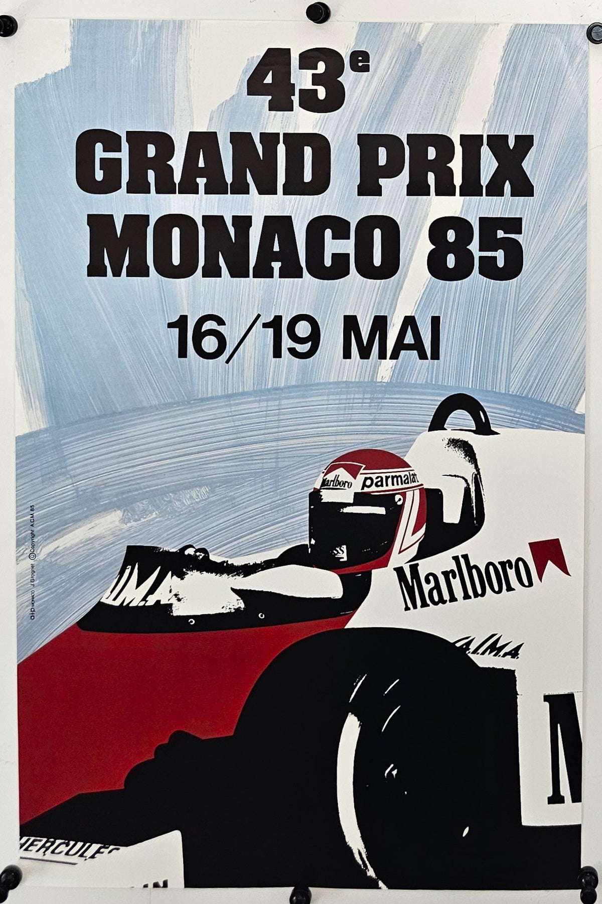 43e Grand Prix Monaco, Malboro - Original Vintage Poster