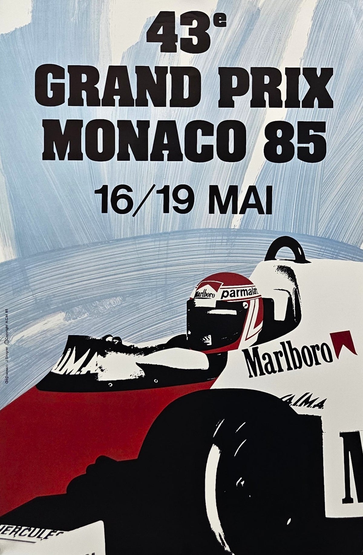 43e Grand Prix Monaco, Malboro - Original Vintage Poster
