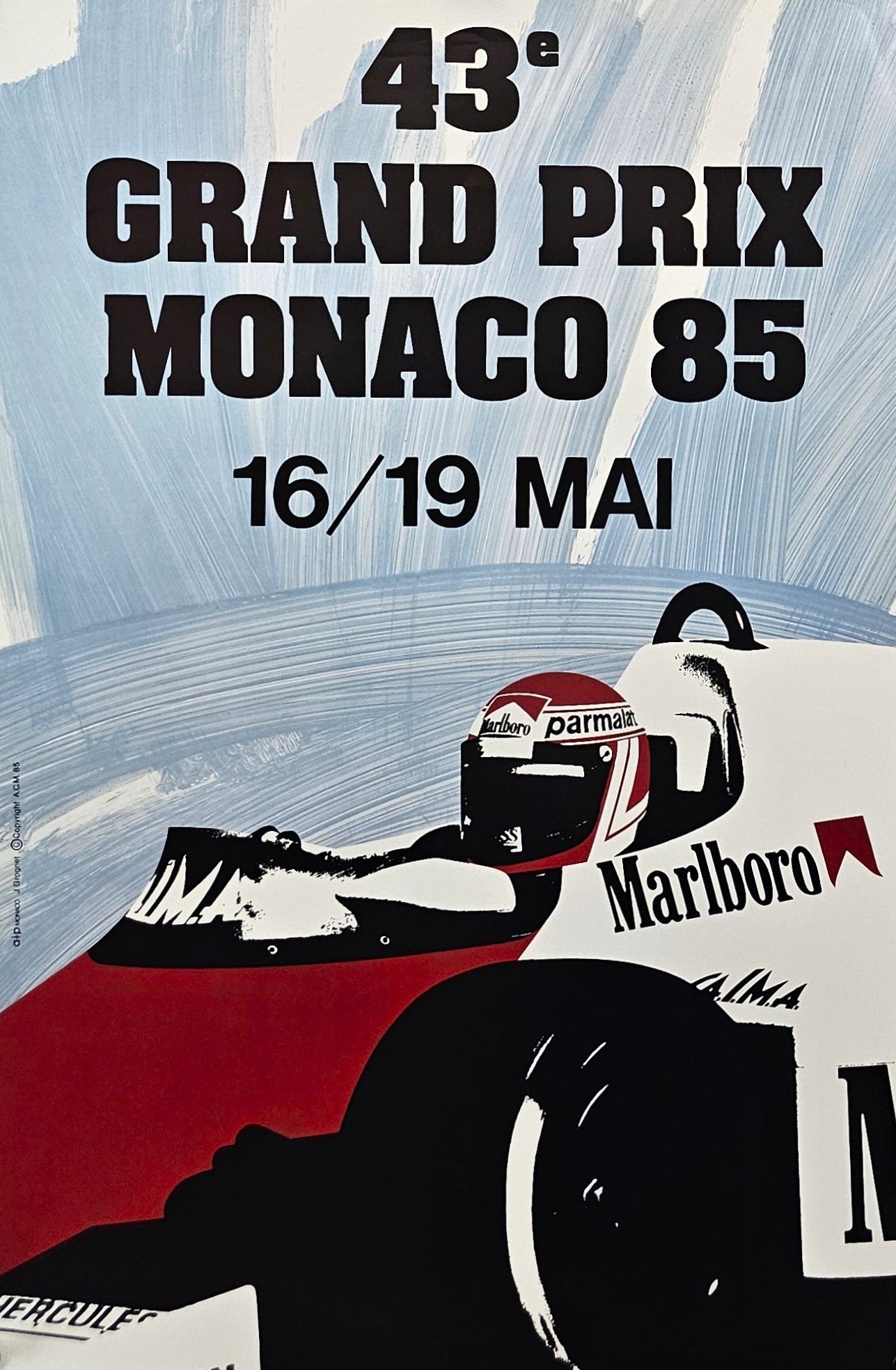 43e Grand Prix Monaco, Malboro - Original Vintage Poster