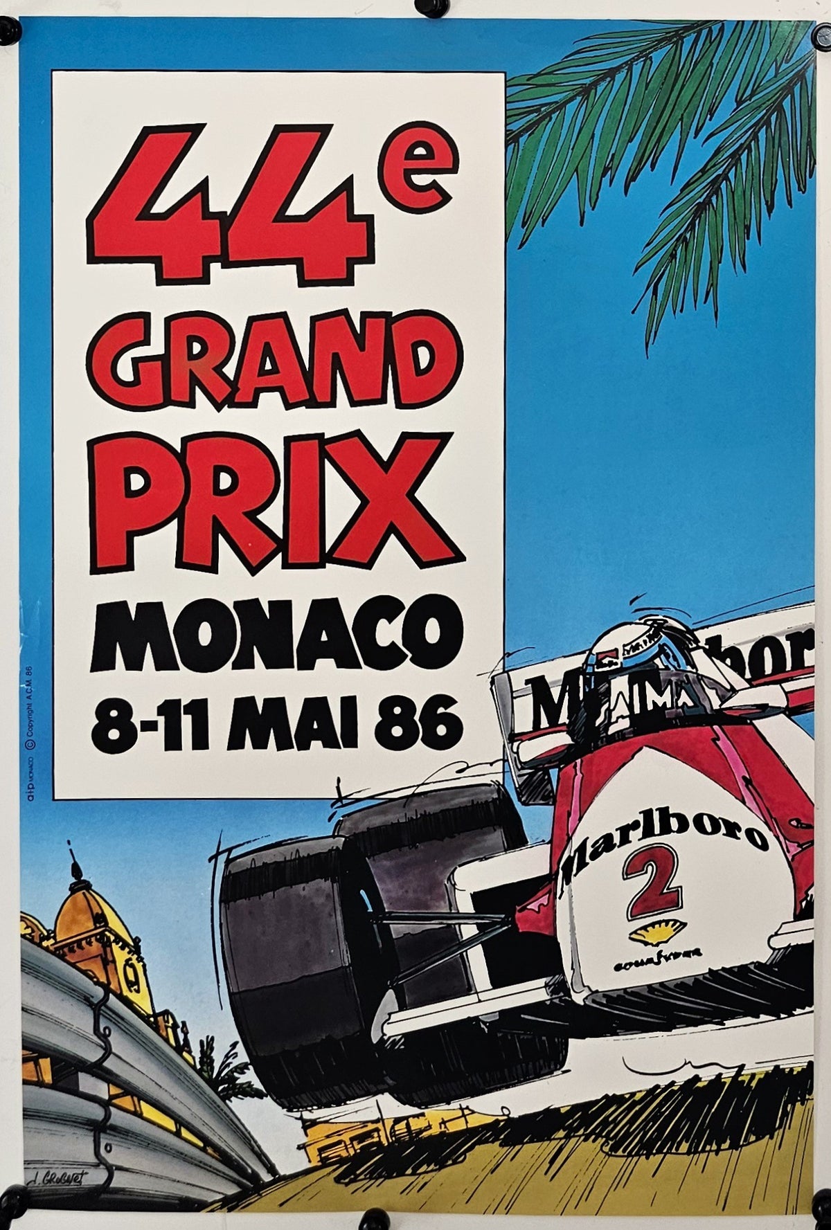 44 Grand Prix Monaco  - Original Vintage Poster