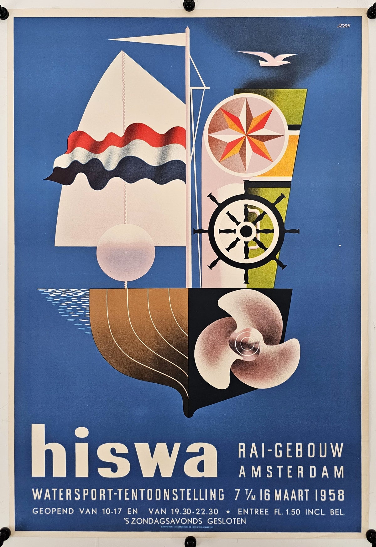 HISWA Water Sports Show, Amsterdam - Original Vintage Poster