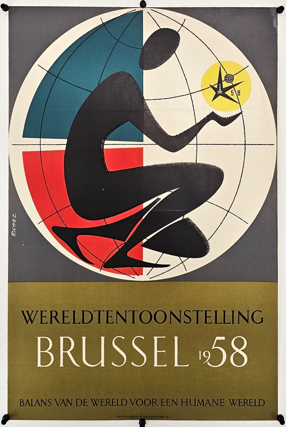 Balance of a Humane World, Brussels  - Original Vintage Poster