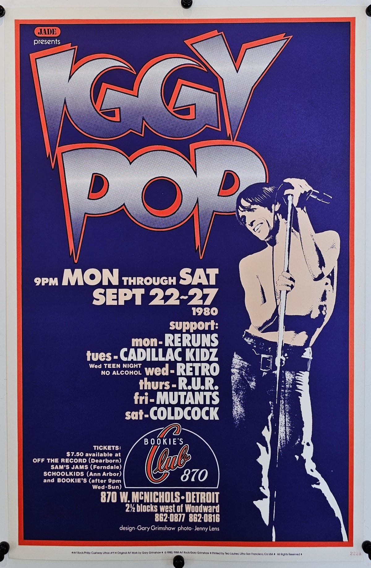 Iggy Pop by Gary Grimshaw - Original Vintage Poster