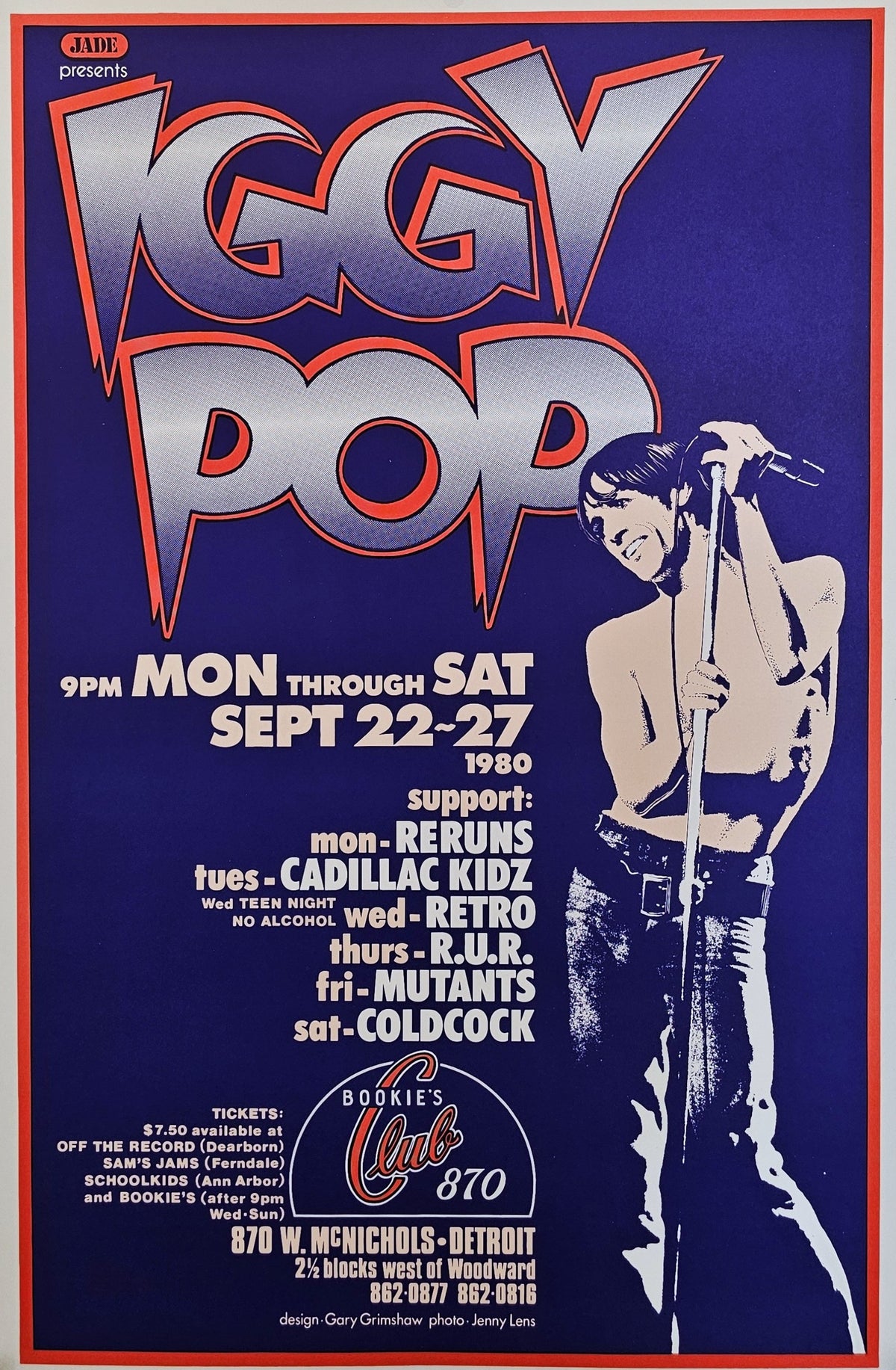 Iggy Pop by Gary Grimshaw - Original Vintage Poster