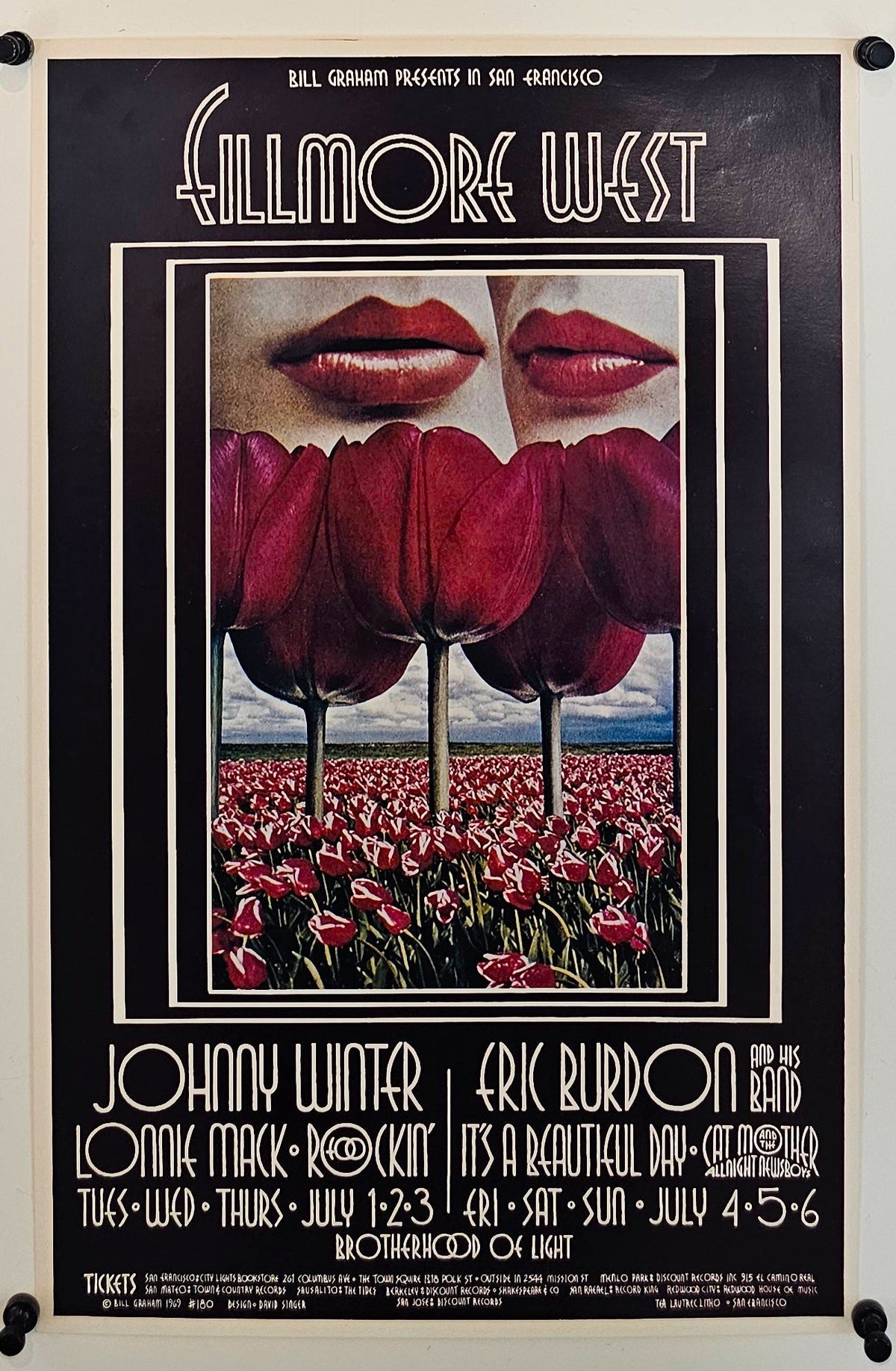 Johnny Winter, Eric Burdon by David Singer (BG-180-1) - Original Vintage Poster