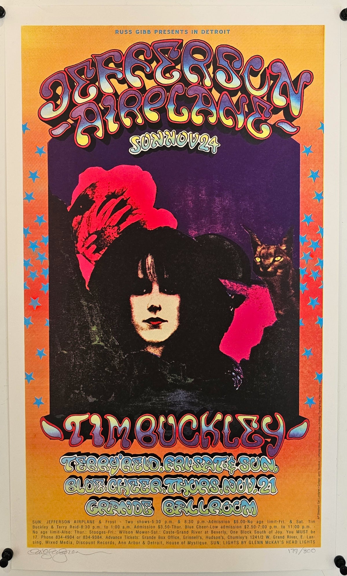 Jefferson Airplane by Carl Lundgren, Signed (#179/300) - Original Vintage Poster