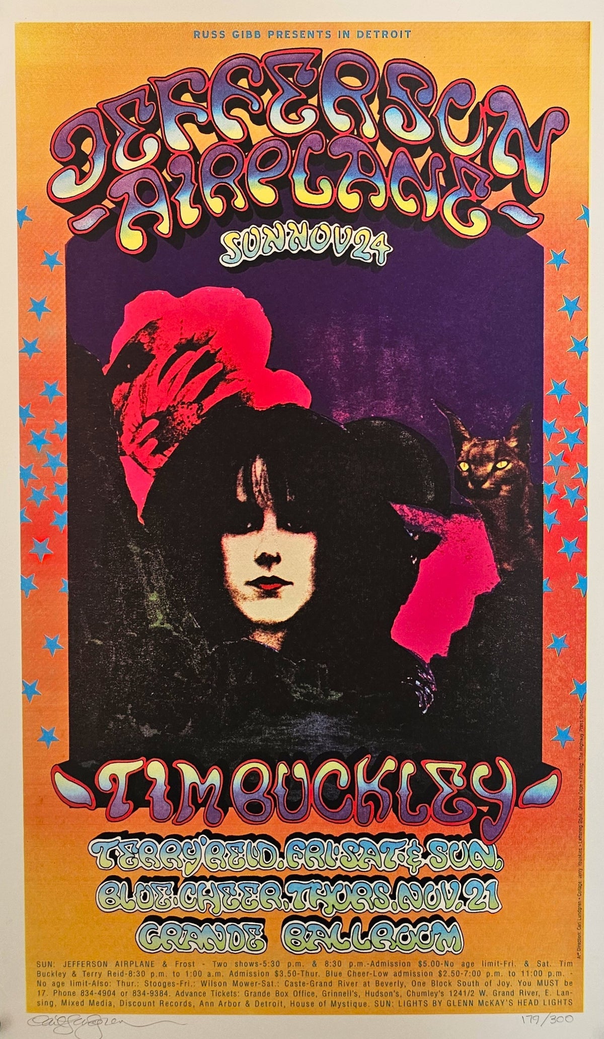 Jefferson Airplane by Carl Lundgren, Signed (#179/300) - Original Vintage Poster