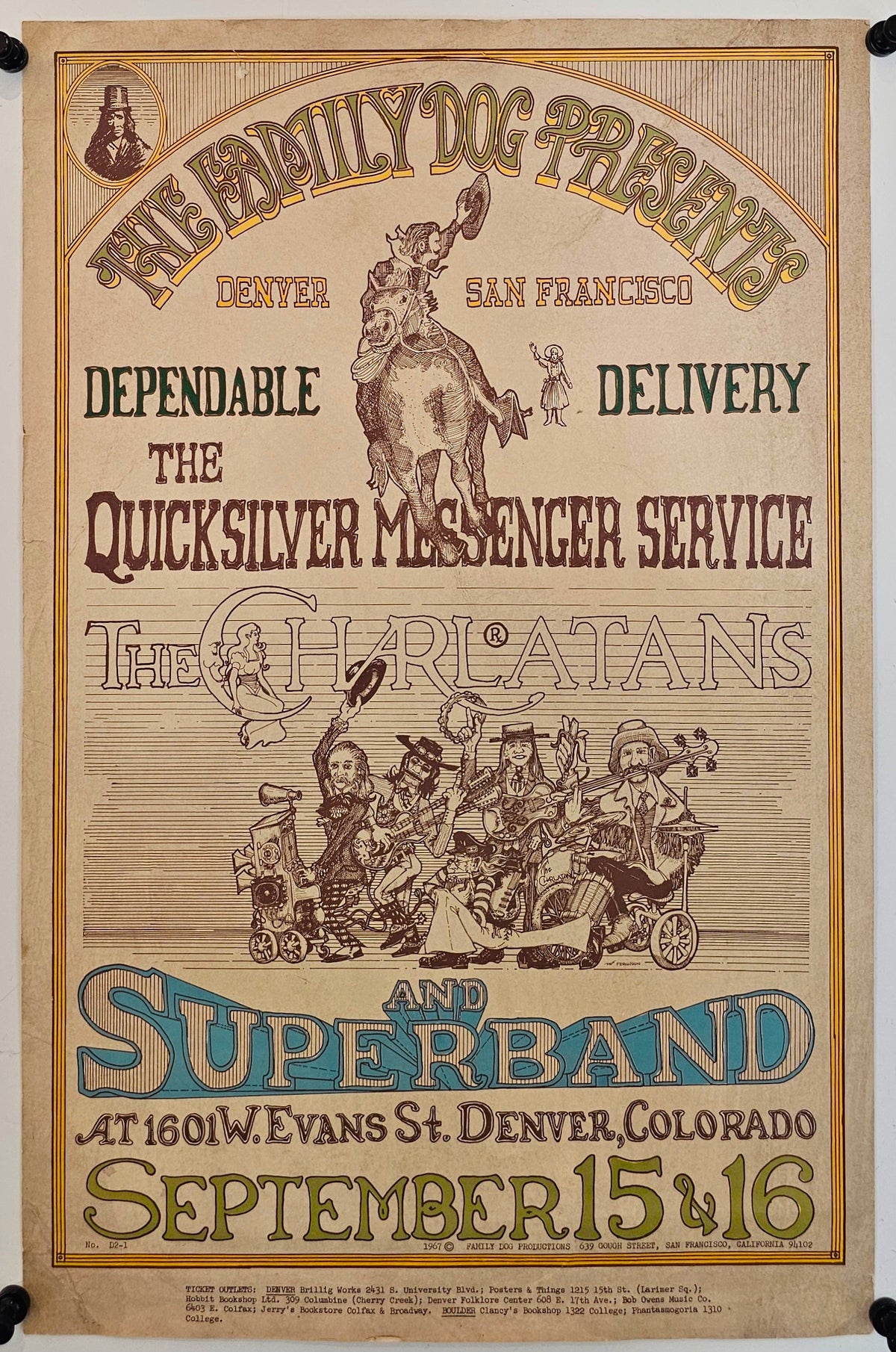 Quicksilver Messenger Service, Charlatans (FDD-2) - Original Vintage Poster