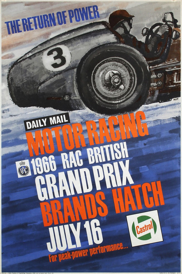British Motor Racing, Grand Prix - Authentic Vintage Poster