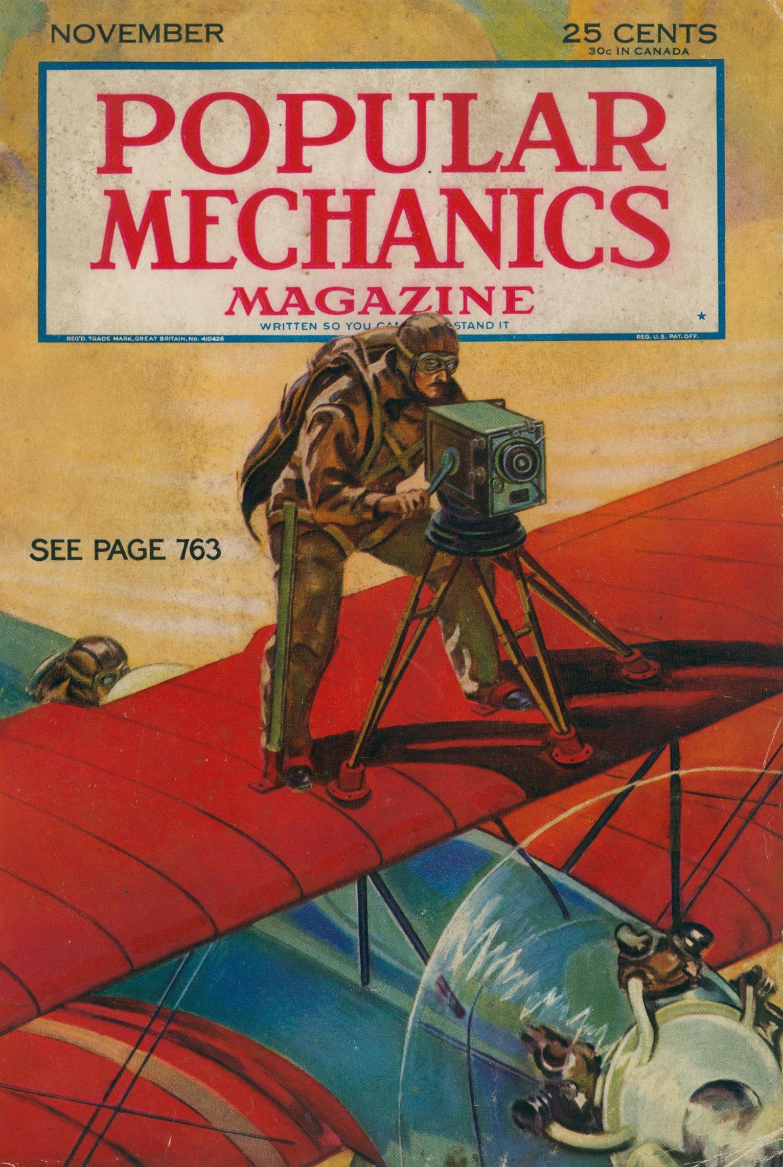 Aerial Vision- Popular Mechanics - Authentic Vintage Cover Art
