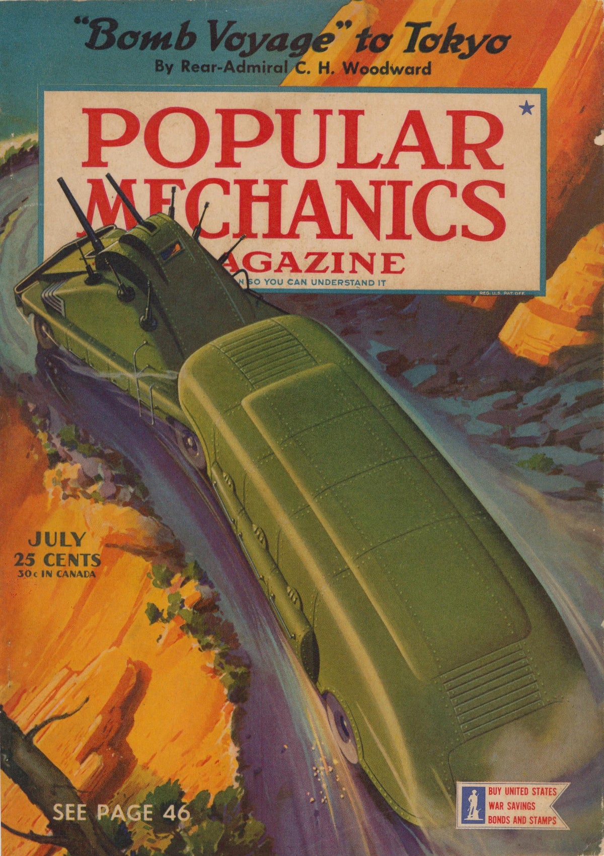 Bomb Voyage- Popular Mechanics - Authentic Vintage Cover Art