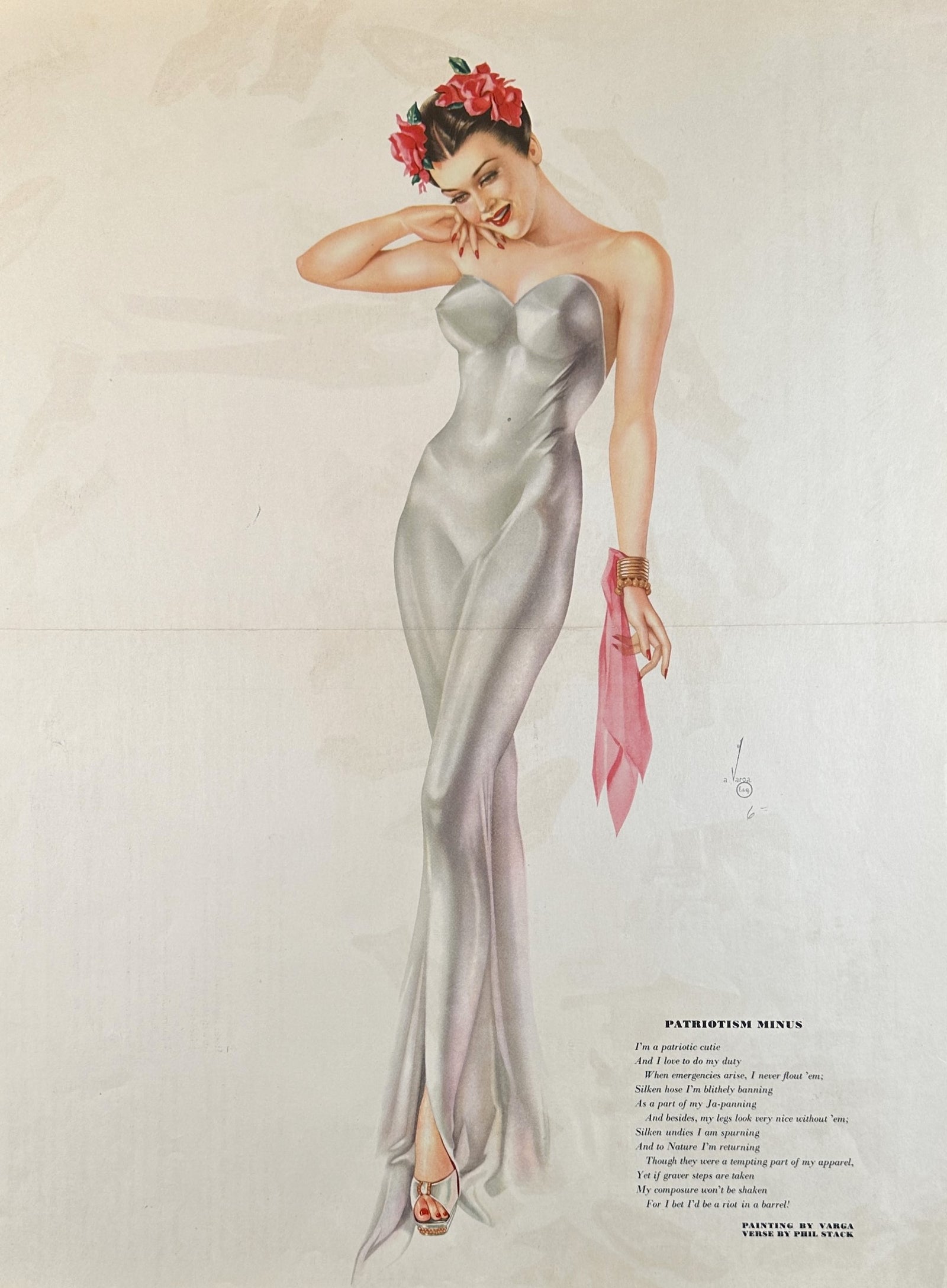 Esquire Centerfold by Vargas - Authentic Vintage Illustration