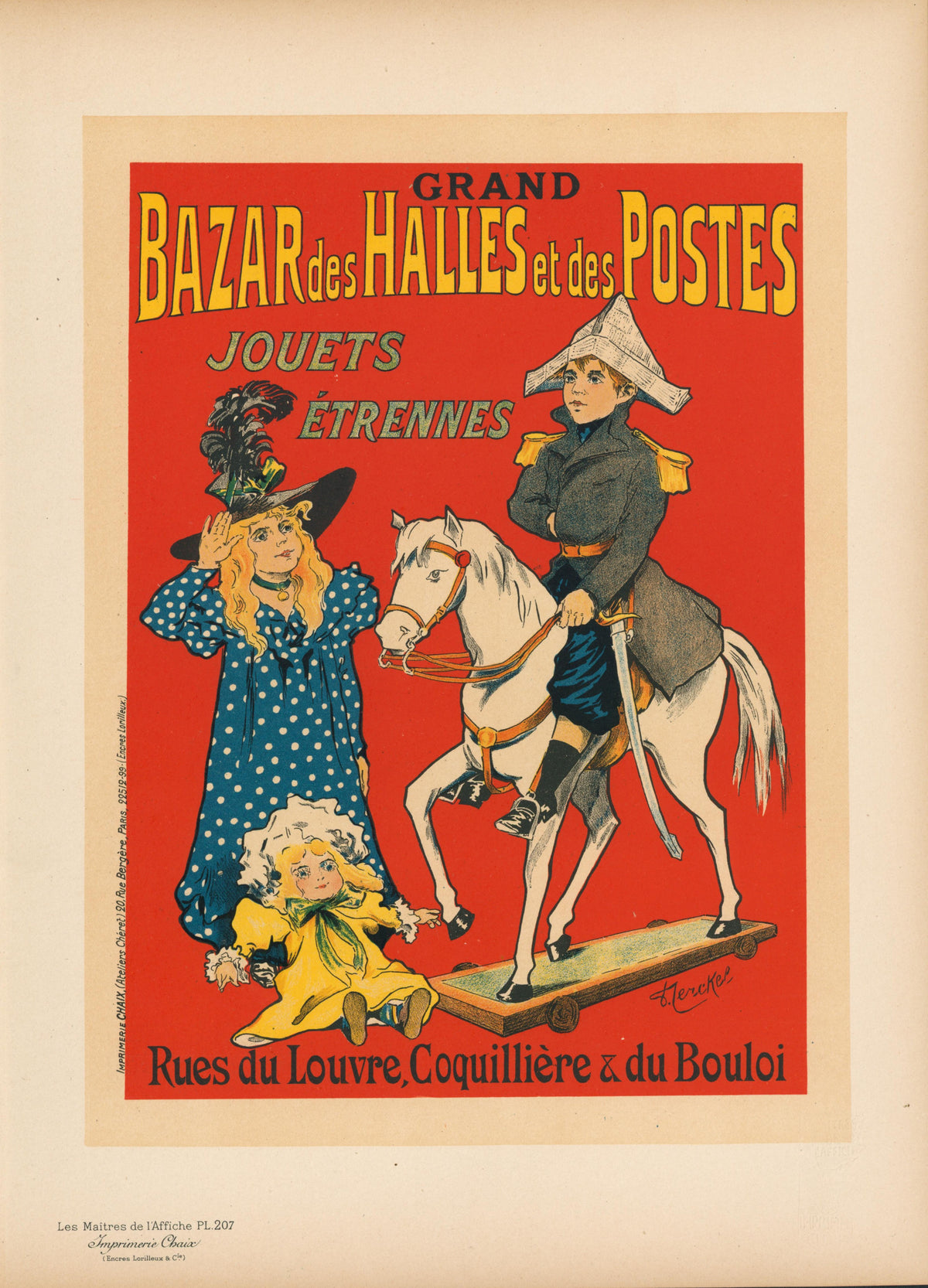 Grand Bazar des Halles et des Postes (from Maitres de l&#39;Affiche) - Authentic Vintage Illustration