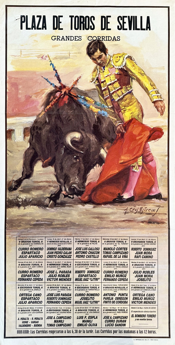 Plaza de Toros, Sevilla - Authentic Vintage Poster