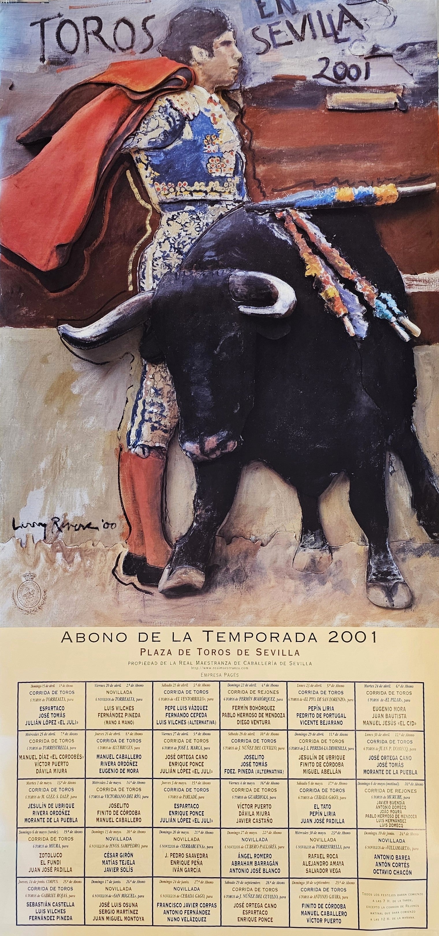 Toros en Sevilla Poster - Authentic Vintage Posters