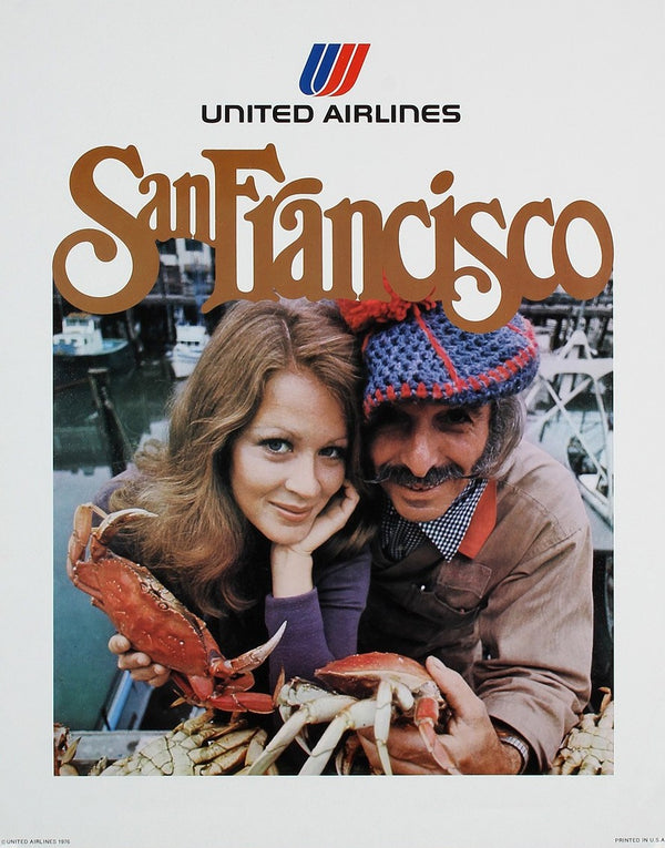 Visit San Francisco, United Airlines - Authentic Vintage Poster