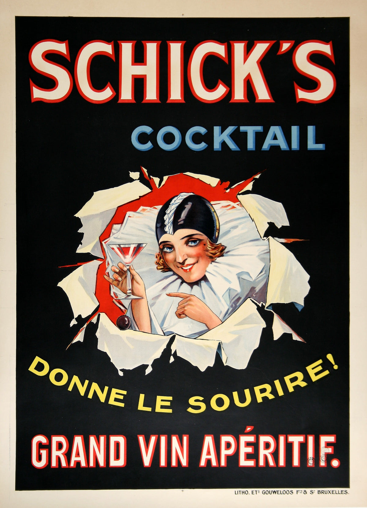 Schick's Cocktail - Authentic Vintage Poster
