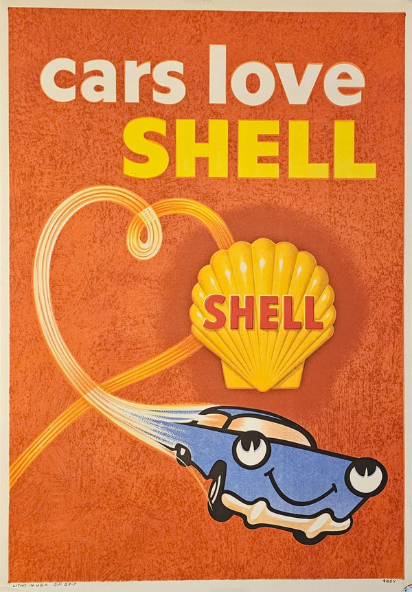 Cars love Shell - Authentic Vintage Poster