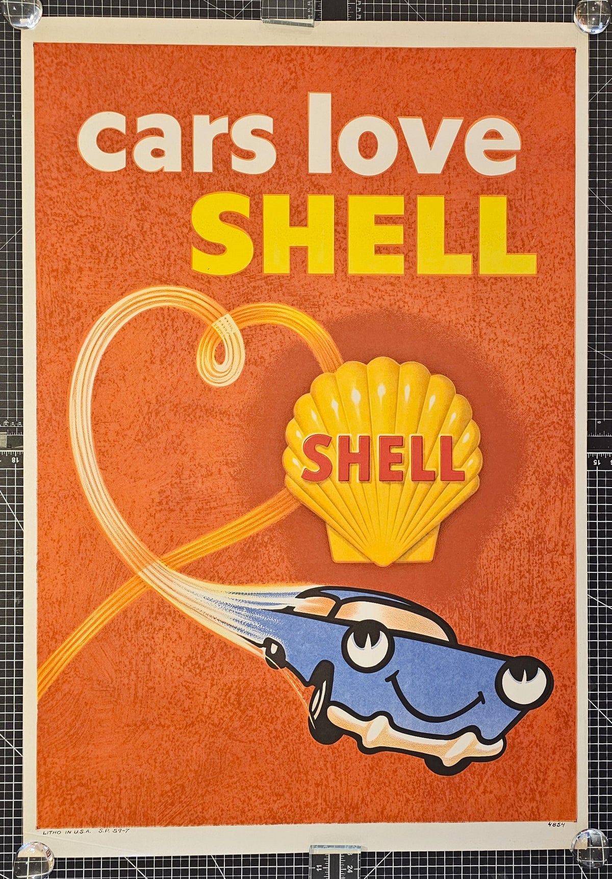 Cars love Shell - Authentic Vintage Poster