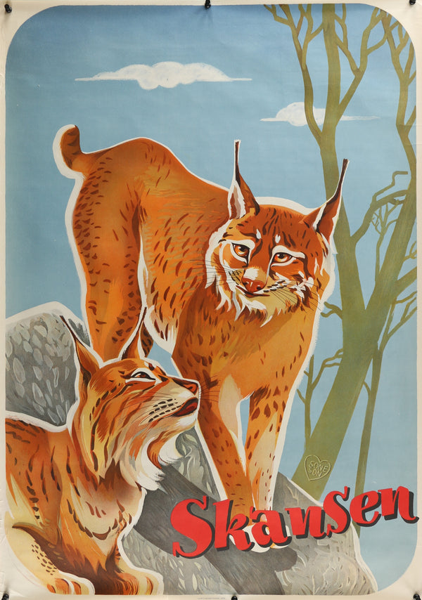 Skansen Zoo, Stockholm - Authentic Vintage Poster