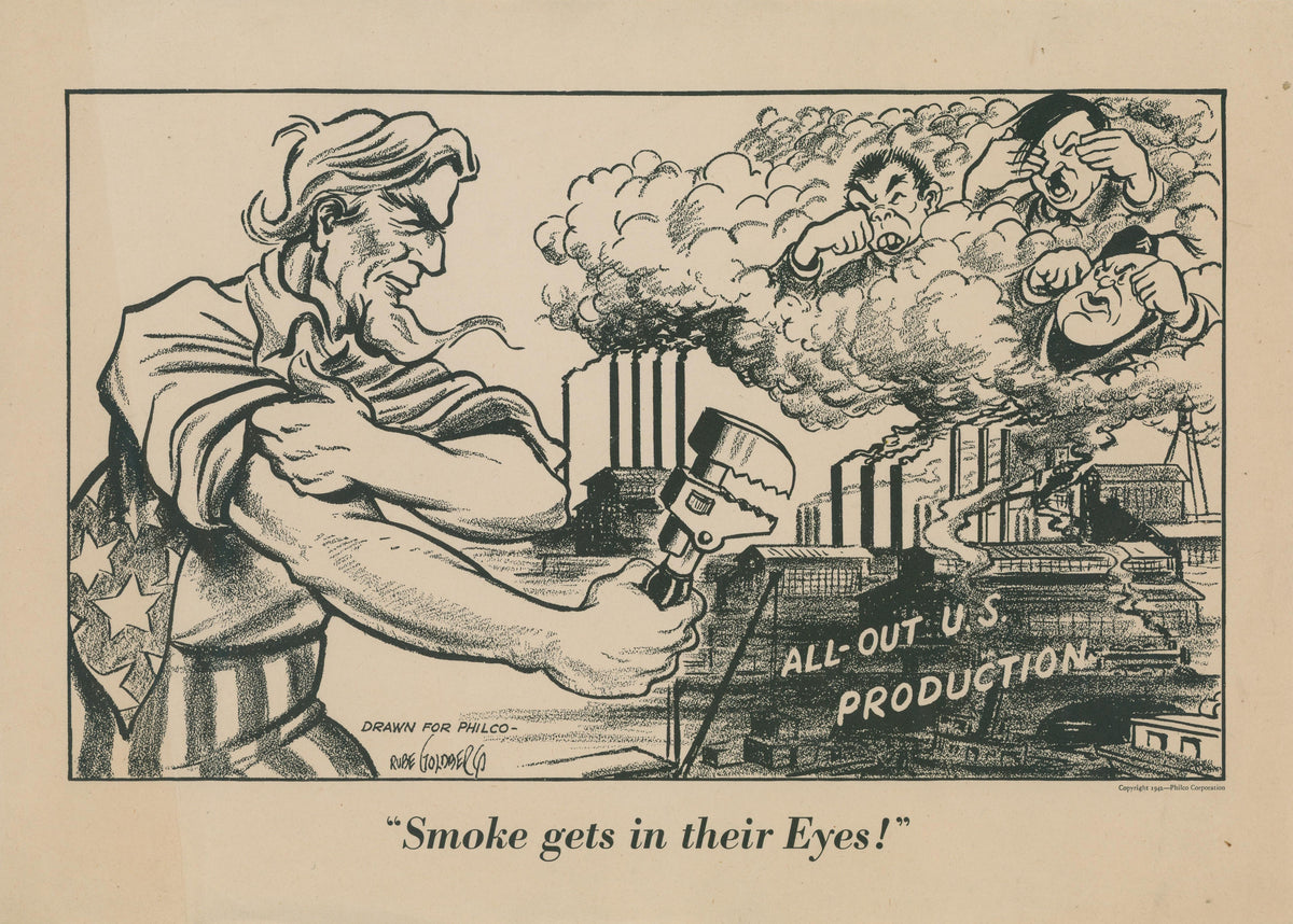 Smoke gets in their eyes - Authentic Vintage Antique Print
